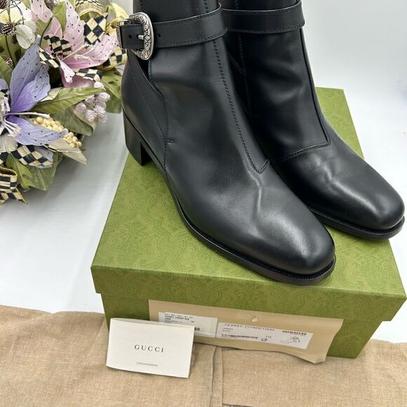 Men’s Gucci, leather ankle boots size 10 made in Italy - Picture 2 of 10